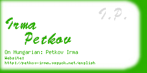 irma petkov business card